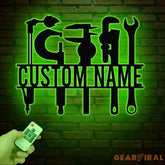 Custom Millwright Metal Wall Art LED Light Personalized Maintenance Sign Workshop Decor Mechanic Tool Name Sign Garage